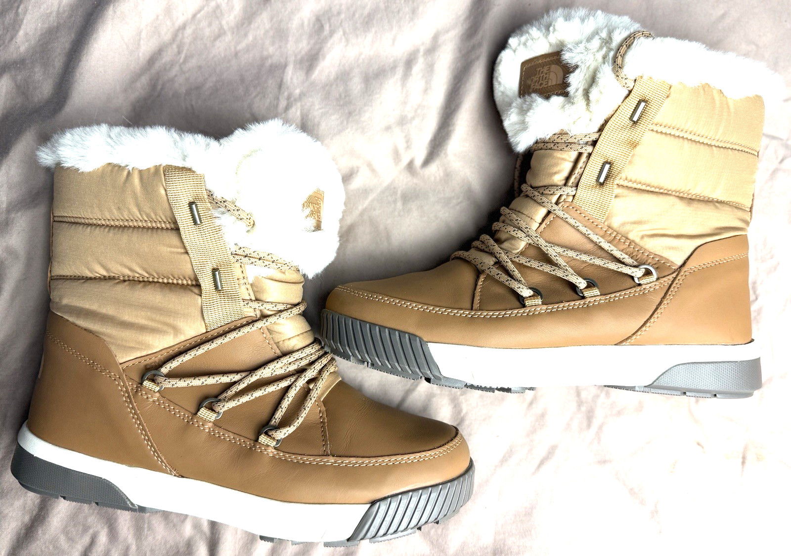 The North Face   7M   SIERRA LUXE Waterproof Leather Sherpa BOOTS   Almond+Brown thumbnail 5