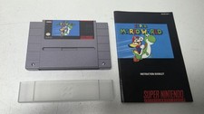 Super Mario World Nintendo SNES Authentic Cartridge w/ MANUAL 1991 Very CLEAN