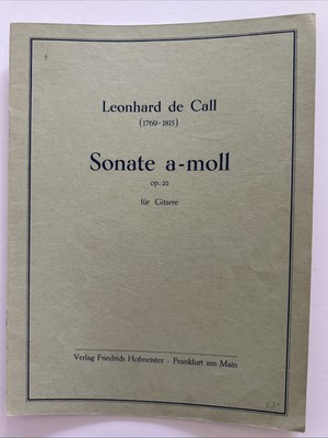 Leonard De Call - Sonate a-moll Classical Guitar Sheet Music 1959 Hofmeister