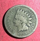 1859 US Indian Head Cent! Copper Nickel Variety! 1st Year Issue! Good+ Old Coin!