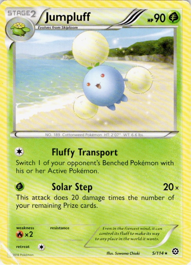Jumpluff 5/114 Rare Steam Siege Pokemon Damaged