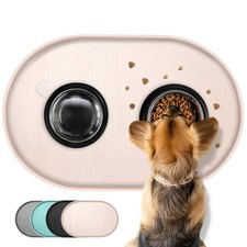 1/2-Inch Silicone Dog Food Mat with Raised Edges for Spill Containment Floor