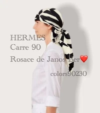 Rare item  HERMES large scarf stole carr 90 silk Rosace de Janos Ber rose window