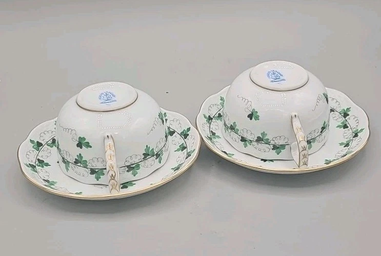 Conjunto de 2 xícaras e pires clássicos Herend, Hungria PERSIL. ESTADO IMPECÁVEL!!!!!! - Imagem 4 de 4