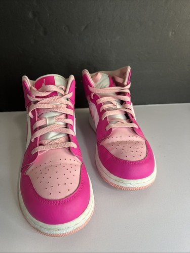 Nike Air Jordan 1 Mid GS Fierce Pink FD8780-116 Youth Kids Sz 6.5Y Girls 7.5 - Picture 2 of 11