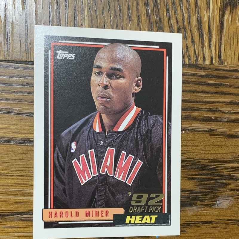 Topps 1992 NBA Draft Pick Harold Miner #278/Laettner #334 Heat/Wolves Lot (2)