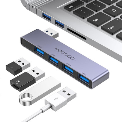 USB Hub for Laptop, USB Hub 3.0 USB Splitter Ultra-Slim Data USB Hub [Charging N