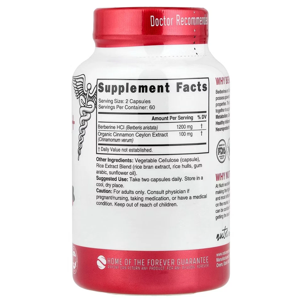 Nutri Berberina + Canela de Ceilán, 120 Cápsulas • 1300mg por porción Exp 05/2028 Foto 2 de 4