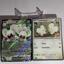 Pokemon Maushold EX 155/182 Paradox Rift Double Rare +167/193 Common Holo SV02