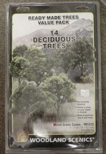 14 Ready Made Model Railroad DECIDUOUS TREES Woodland Scenics 3"-5" # TR1572 - Picture 1 of 1