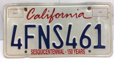 license plate california letters