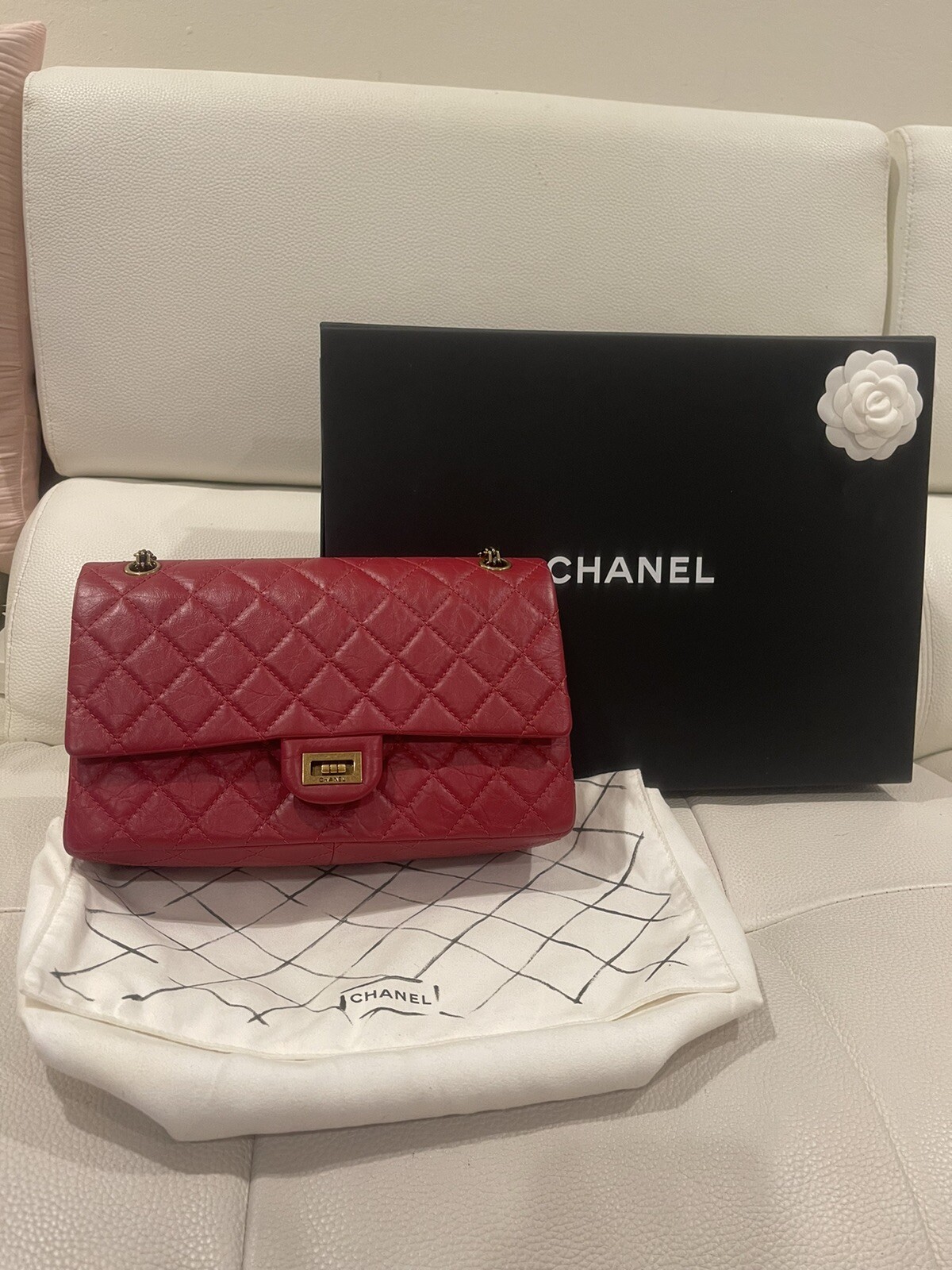100% Authentic Chanel Reissued 225 Aged Calfskin Double Flap