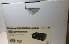 NEW Star Tech 2 Port Starview DVI/VGA USB KVM Switch with Audio SV231DDUSB