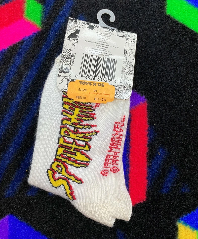 Calcetines Spider-Man Vintage Niños Niños Nuevos con Etiquetas 1994 Marvel Años 90 Talla 6-8 1/2 Foto 2 de 2