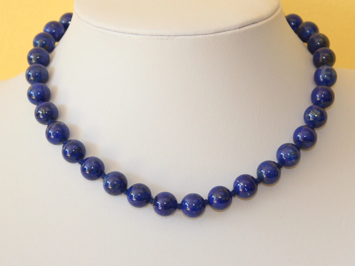 Natural Lapis Lazuli Necklace 8mm Lapis 16