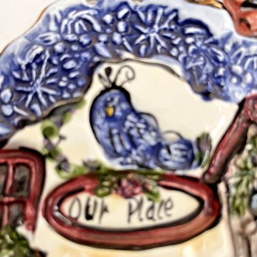 Blue Sky Clayworks "Our Place" Heather Goldminc Art Home Decor Wall Hanging Cat - Picture 3 of 12