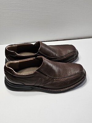 Clarks Men\'s Slip-On Leather Loafers in Cognac Brown- Eldridge Step Clarks FLexway Step Loafers | Belk main image 4