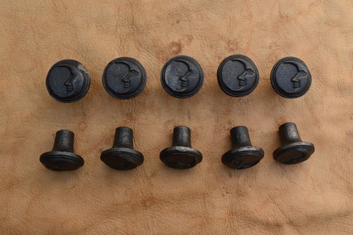 Vintage Cast Iron Knob Moon Face shape Drawer handle cupboard knobs 10 pcs - Picture 7 of 7