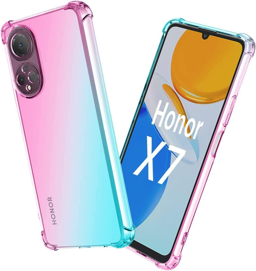 FDHYFGDY Cover per Honor 400 Smart 5G/4G/Honor X7d Custodia per Telefono+1x Pellicola Protettiva, Anti-ingiallimento e antiurto, Ultra Sottile Morbido in TPU Custodia Protettiva-Trasparente