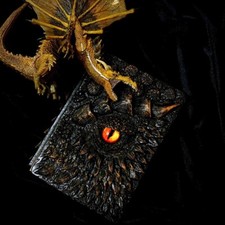 Dragon eye 3D Resin Journal Notebook Scrapbook No Lines Blank ORANGE