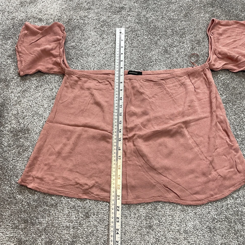 Blusa Top Ambiance Mujer 1XL Rosa Manga Corta Elastizada Rayón Foto 2 de 4