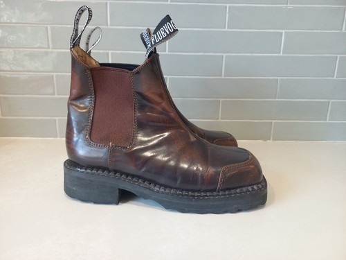 John Fluevog Boots Mens US Size 7.5 Booties Wagons 240 Chunky DDFT - Picture 4 of 18