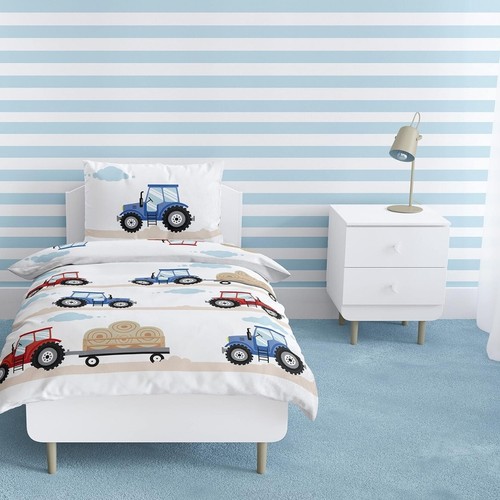 Kinder Bettwäsche Traumhelden Traktor 135x200 cm Kinderbettwäsche Flanell (000) - Bild 2 von 4