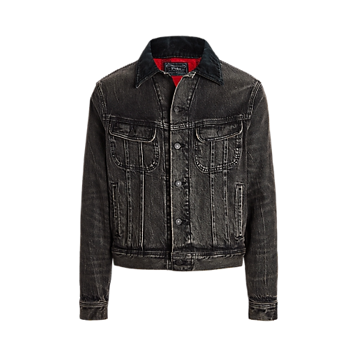 Polo Ralph Lauren Black Denim Trucker Jacket Men's SZ S