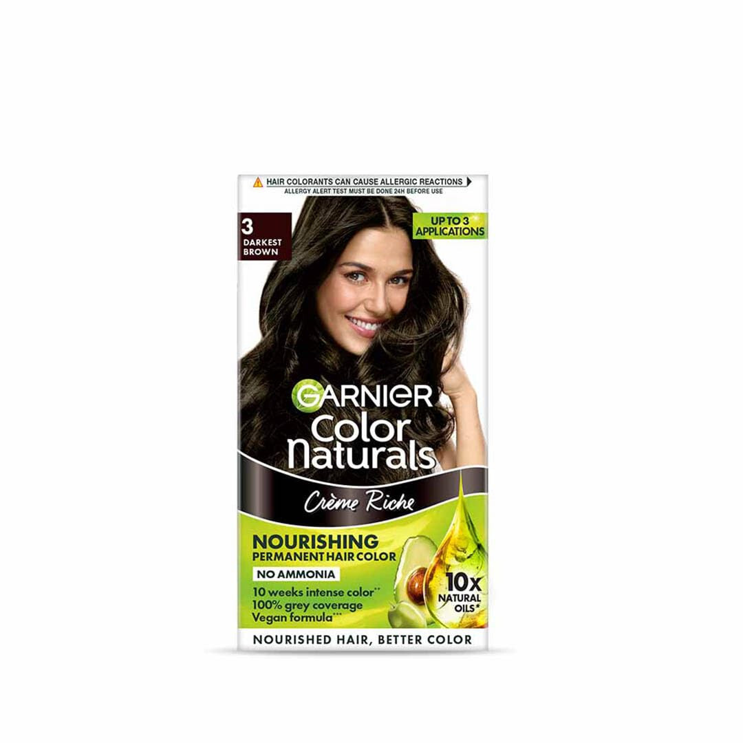 Naturals Cr&egrave;me Hair Color, Shade 3 Darkest Brown, 70ml + 60