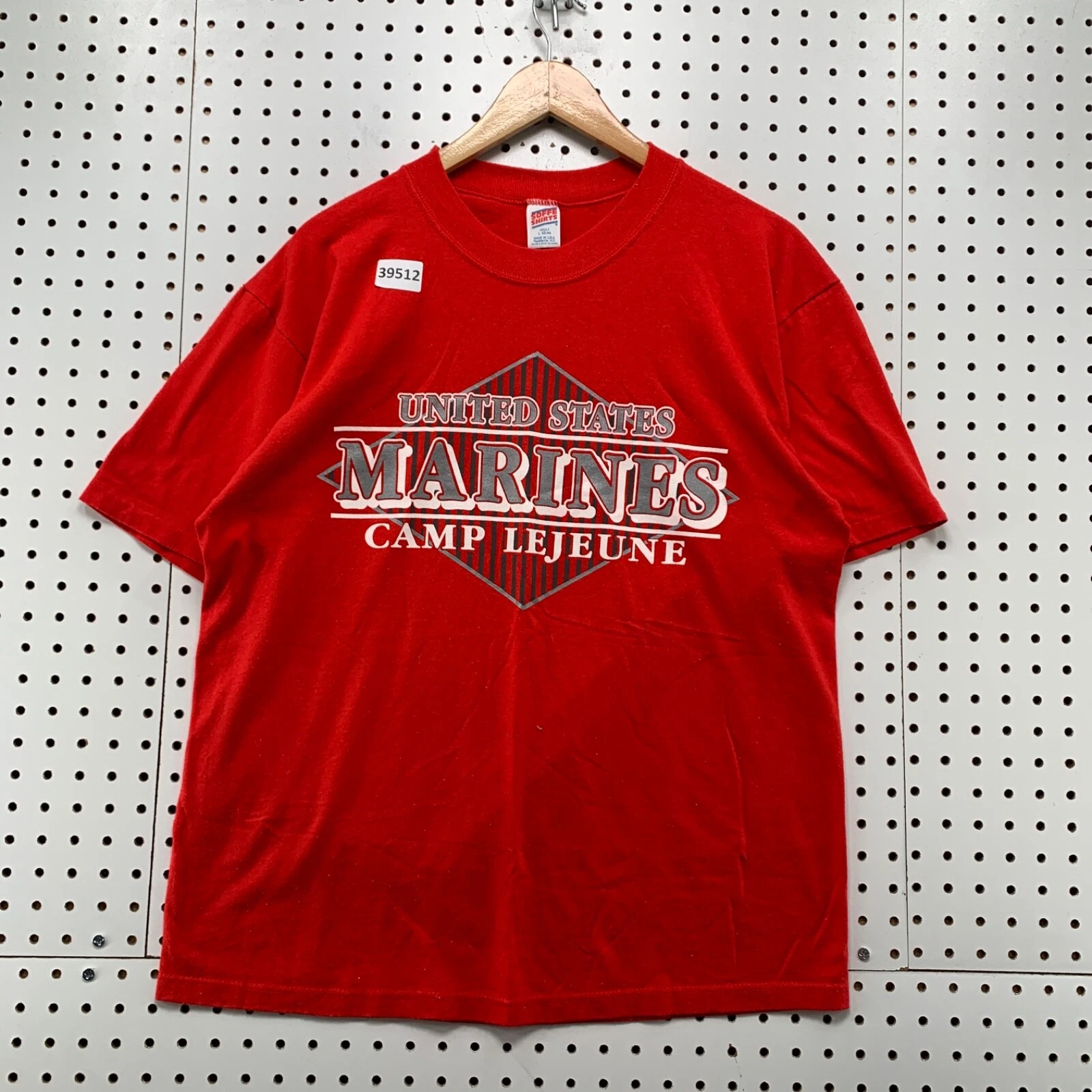 Vintage 90s USA Marines Shirt Mens XL Fits Large Red CAMP LEGEUNE Made USA