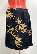SALE VTG 90s Tommy Bahama Black bamboo Silk wrap skirt Hawaiin mini size 6