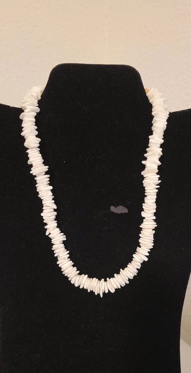 White Puka Shell Necklace Hawaiian Seashell Necklace for Men 18