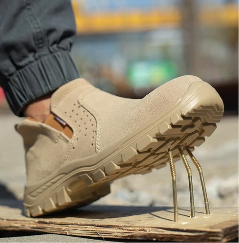 Men's Safety Shoes Composite Toe Work Boots Steel Toe Leather Shoes Slip-on UK - Picture 6 of 15