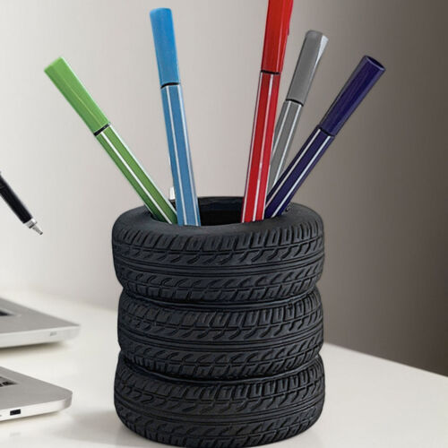 Pencil Holder Desk Organizer Tire-Shaped Desk Pen Holder Makeup Brush Holder
