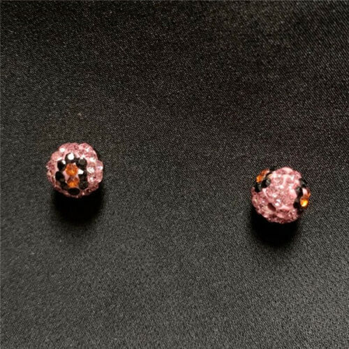 Stampa Leopardata Rosa Cristallo Argilla Shambala Forma Palla Discoteca Perline Realizzazione Gioielli - Foto 3 di 9