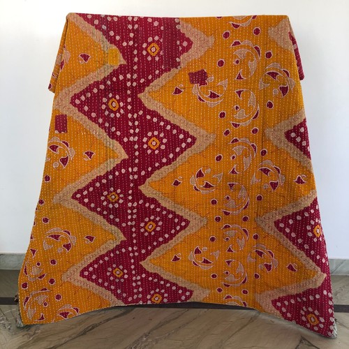 Reversible Kantha Ropa de Cama Colcha Patchwork Edredón Cobertor Manta Doble ... - Imagen 11 de 19