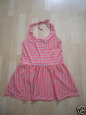 NEW URBAN OUTFITTERS Coincidence & Chance CORAL Grey STRIPE Tie Back Dress LARGE