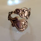 Avon Sterling Silver 925 Heart Spoon Ring Adjustable Vintage 1970's - 5 Grams