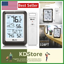 Wireless Indoor Outdoor Thermometer with Remote Sensor, Backlit Display, High...