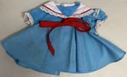 Vintage Cabbage Patch Kids Girl Doll Original Sky Blue Red Swing Dress *READ*