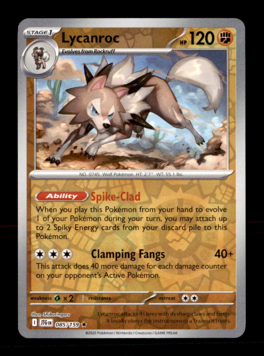 Lycanroc 085/159 Rare Journey Together Pokemon Reverse Holo Near Mint