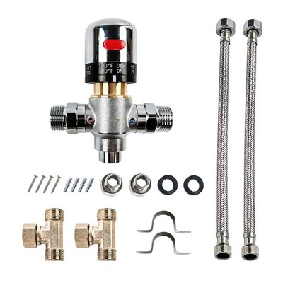 Bypass Sensor Valve Adjustable Temperature Replace for Hot Water Recirculating
