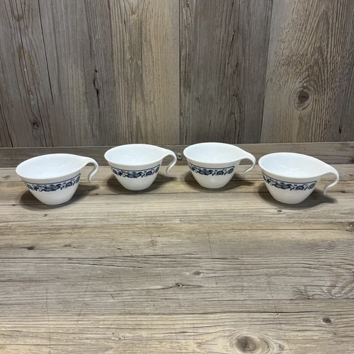 Set Of 4 Corning CORELLE OLD TOWN BLUE ONION Hook Handle Tea Cup Coffee