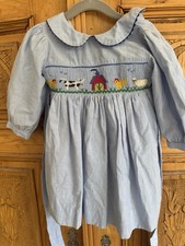 Vintage Smocked Baby Dress Farm Animals