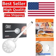 Durable 8-Inch Perforated Pizza Peel with 24.8-Inch Handle - Culinary Must-Have