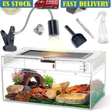 Reptile Habitat Tank 360 View Gecko Bearded Dragon Snake Turtle Easy Feeding New