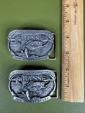 loty of 2 Bass Anglers Sportsman Society 30th Anniversary Fishing Belt Buckle
