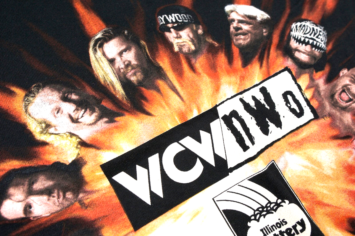 Vintage 1998 WCW NWO Wrestling Shirt Mens XL Black Graphic Tee 