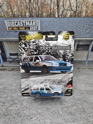 Hotwheels Premium Fast Wagon Volvo 850 Estate White And Blue