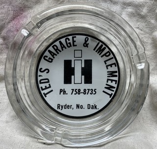 International Harvester Ted's Garage & Imp. Ryder ND. Ash Tray